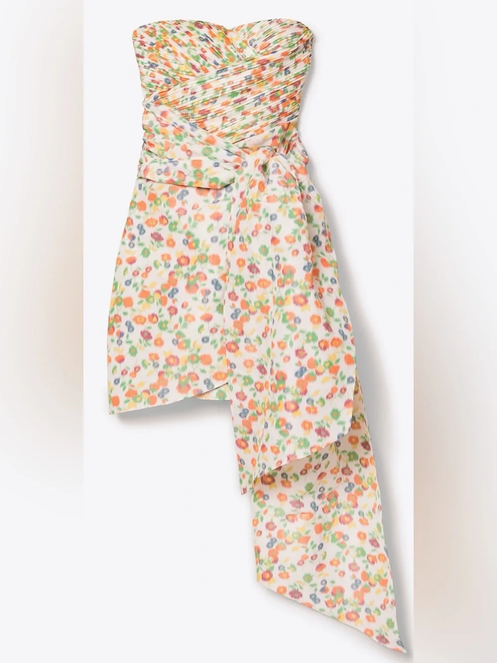 Tory Burch Tossed Confetti Strapless Dress with Orange Logo Trim Size 00